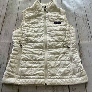 Patagonia Women's Nano Puff Vest Sz S Birch White